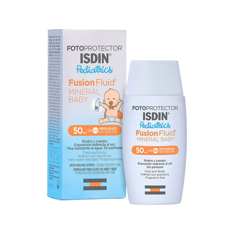[Australia] - ISDIN Fotoprotector Fusion Fluid Mineral Baby SPF50 (50ml) | 100% mineral sunscreen specially formulated for children and babies' fragile skin 