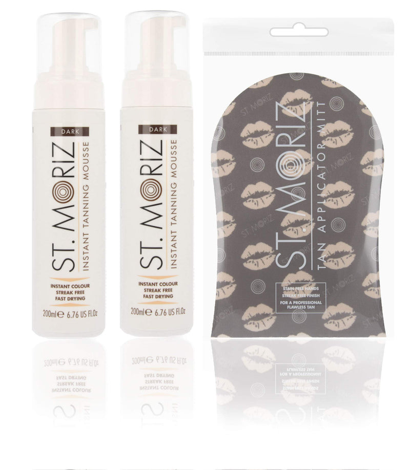 [Australia] - St Moriz Instant Self Tanning Mousse in Dark Tone with Mitt - 2 x 200 ml 