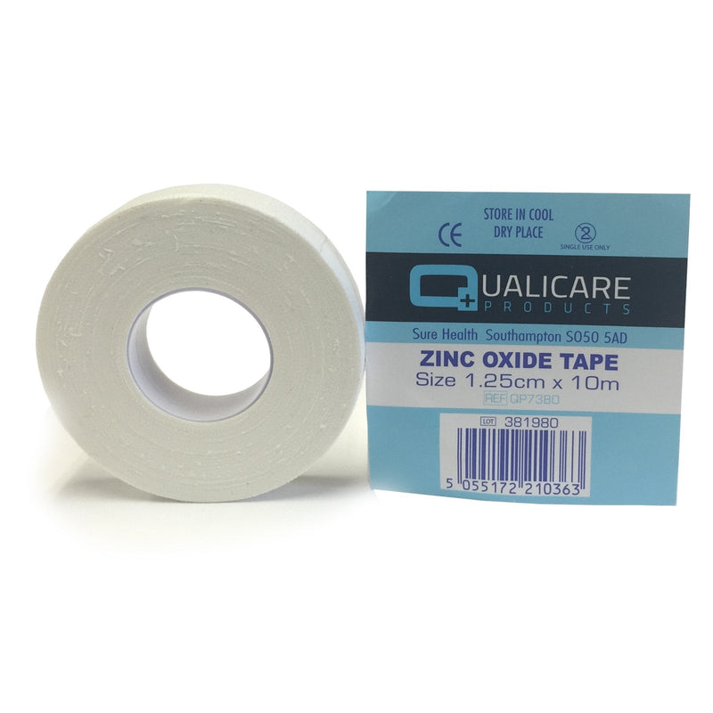 [Australia] - Qualicare 6 ROLLS OF 1.25CM x 10M WHITE ADHESIVE DURABLE MEDICAL BINDING SPORTS ZINC OXIDE INJURY SUPPORT STRAPPING TAPE 