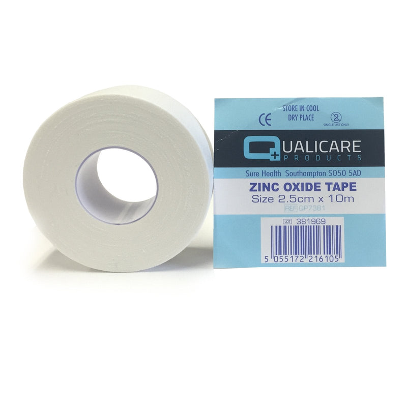 [Australia] - Qualicare 3 ROLLS OF 2.5CM x 10M WHITE ADHESIVE DURABLE MEDICAL BINDING SPORTS ZINC OXIDE INJURY SUPPORT STRAPPING TAPE 
