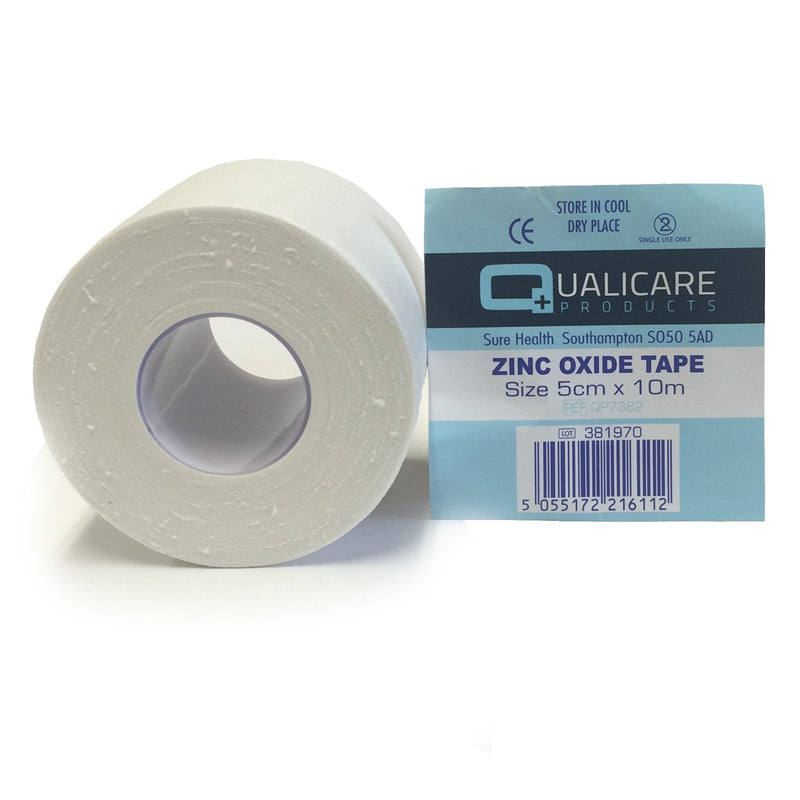 [Australia] - Qualicare 1 ROLL OF 5CM x 10M WHITE ADHESIVE DURABLE MEDICAL BINDING SPORTS ZINC OXIDE INJURY SUPPORT STRAPPING TAPE 