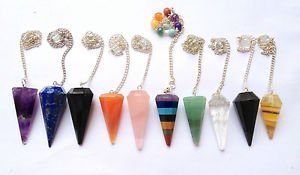 [Australia] - Beautiful Lot of Seven Gemstone Cone Pendulums Crystal Healing Men Women Gift Wellness Positive Energy Metaphysical Feng Shui Reiki Meditation Chakra Balancer 