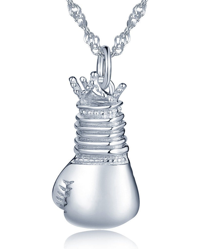 [Australia] - Infinite U 925 Sterling Silver Girls/Women Boxing Glove Pendant Necklace with 45cm Chain(with Gift Bag) 