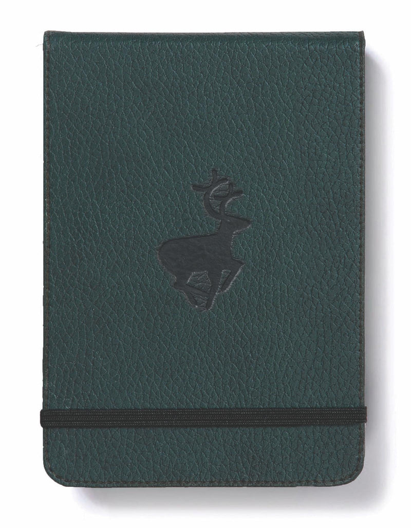 [Australia] - Dingbats - Wildlife Plain Pocket Notebook, Green Deer, A6 - Hardcover - Cream 100gsm Ink-Proof Paper - Includes Pocket, Elastic Closure & Bookmark 
