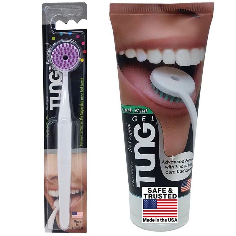 [Australia] - Tung Brush and Gel Tongue Cleaner Starter Pack 2 Count (Pack of 1) 