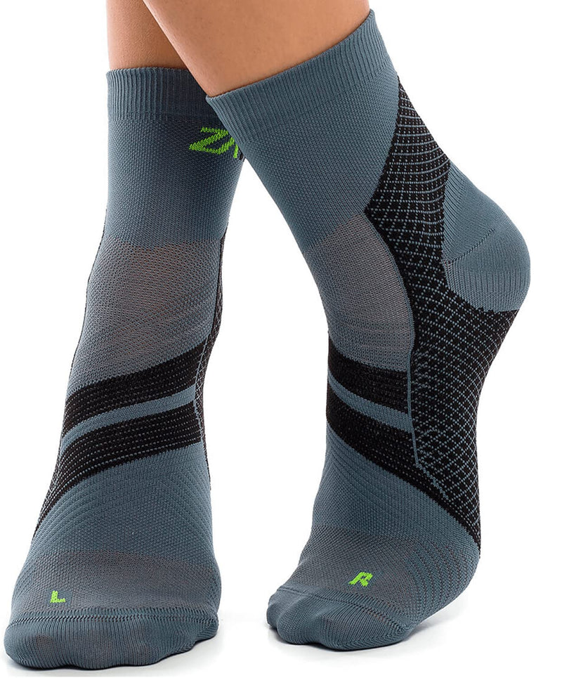 [Australia] - ZaTech Plantar Fasciitis Sock, Compression Socks. Heel, Ankle & Arch Support. (Grey/Black, Medium) Grey/Black M 
