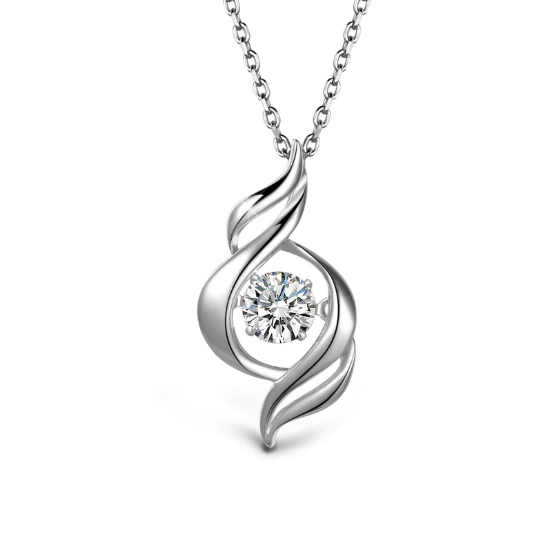 [Australia] - T400 Gifts for Mum Sterling Silver Cubic Zirconia Forver Love Pendant Necklace with Sterling Silver Chain for Girlfriend Wife Mothers Day 