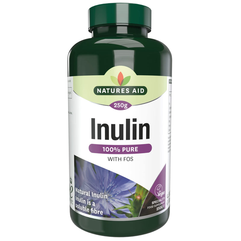 [Australia] - Natures Aid Inulin Powder, 250 g (from Chicory Root, 100% Natural with FOS, High Fibre, Low Calorie, Prebiotic, Vegan Society Approved, Made in the UK) 