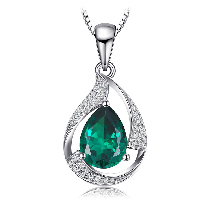[Australia] - Jewelrypalace 2.5 carat Luxury Green Simulated Nano Russian Emerald Pendant Necklace Chain 925 Sterling Silver 