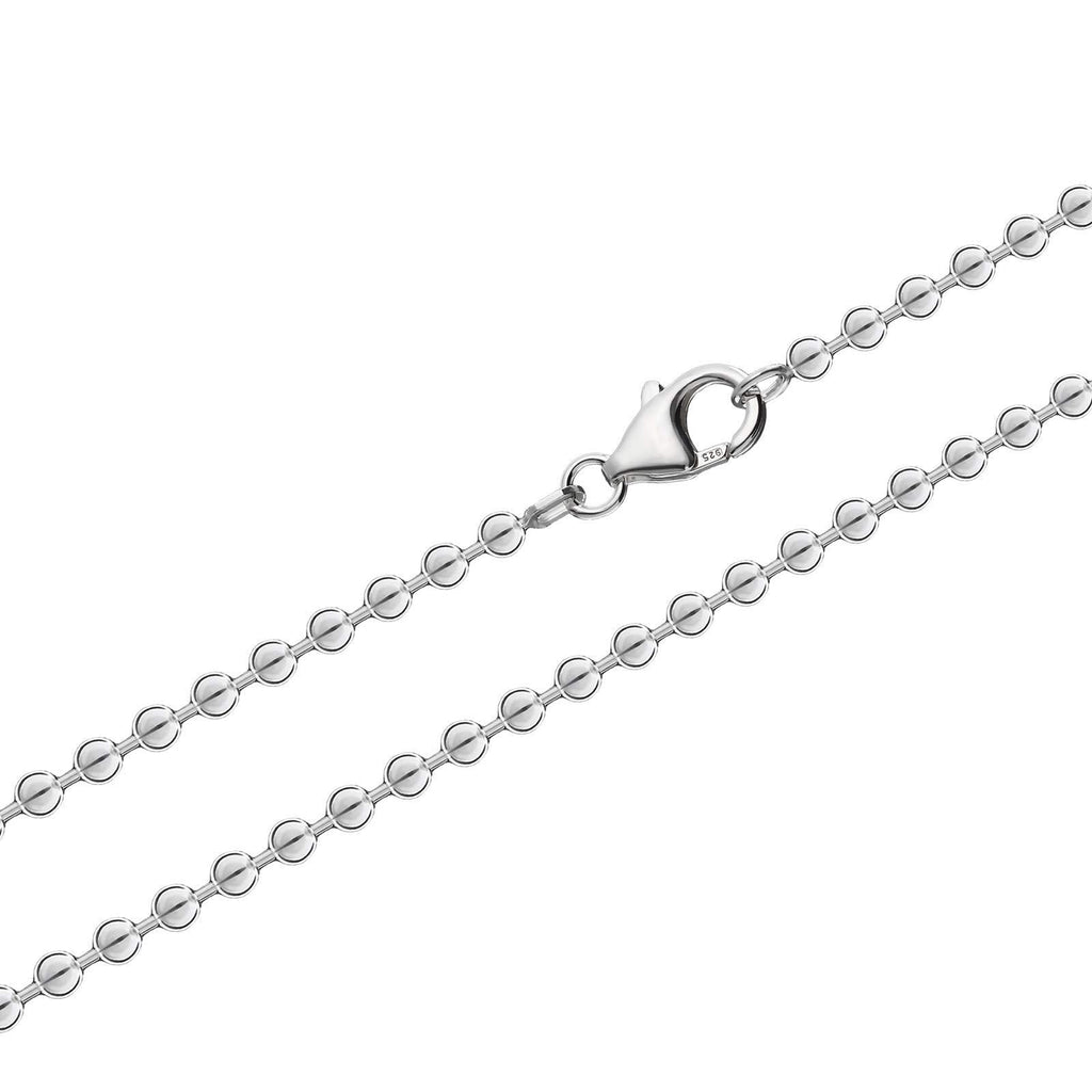 [Australia] - Nklaus 2.50 mm wide 925 sterling silver ball chain necklace silver chain 45.0 Centimetres 