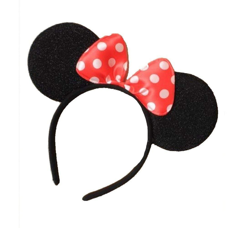 [Australia] - Black Minnie Mouse Ears on Alice Band with Red and White Spotted Bow 