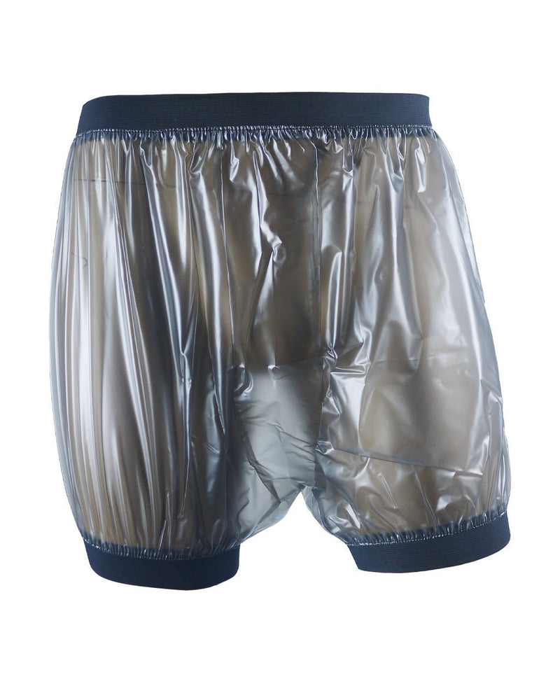 [Australia] - Haian Unisex Adult Incontinence Pull-on Plastic Comfort Pants (Transparent Black, Medium) Transparent Black 