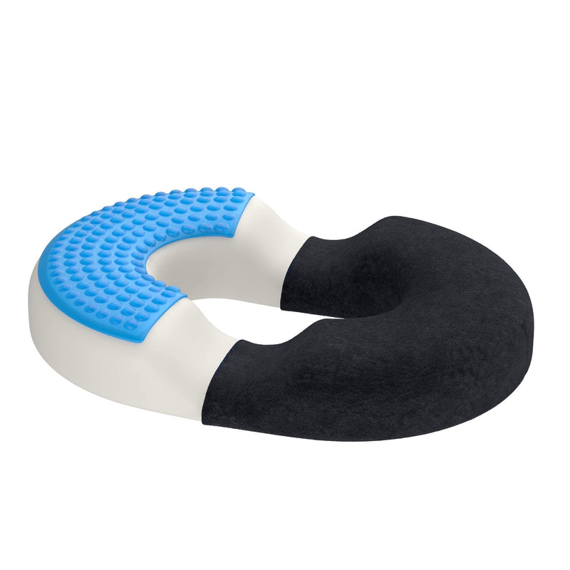 [Australia] - bonmedico Medical Doughnut Cushion - Ring Coccyx Cushion with Innovative Gel Layer for Pressure Relief and Bottom Pain Relief - Ideal for Haemorrhoids, Piles, Postnatal Care or as a Wheelchair Cushion Black Velour Large 