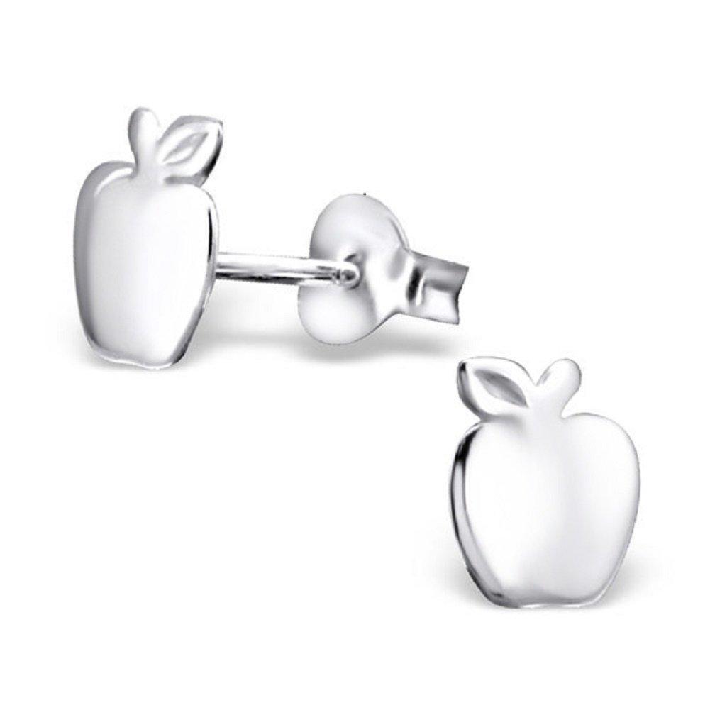 [Australia] - Laimons Ladies’ Earrings Ladies’ Jewellery apple flat glossy 925 Sterling silver 