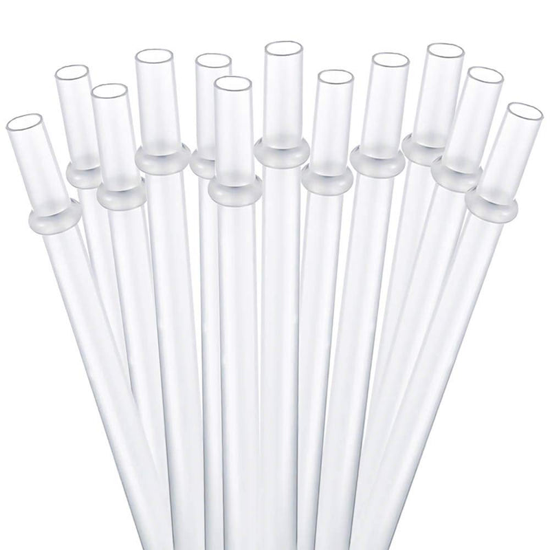 [Australia] - Dakoufish BPA Free 12 Piece 9 Inch Reusable Plastic Thick Drinking Straws for Mason Jar Yeti Rambler Plain Color（9inch，White） 9inch White 