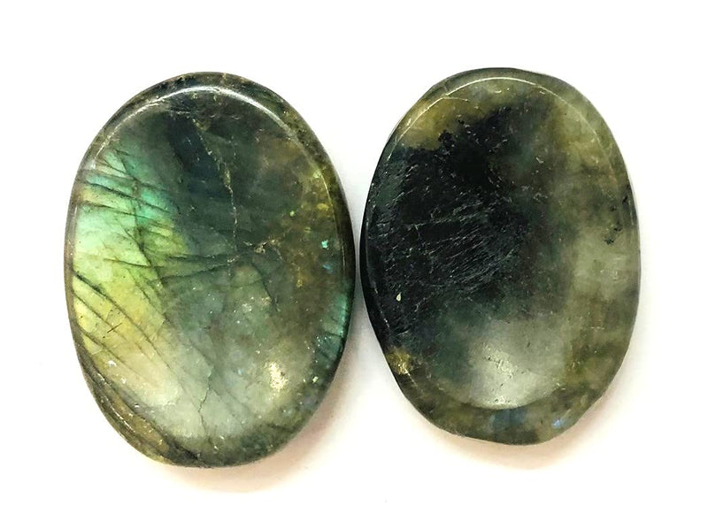 [Australia] - Labradorite Single Thumb Stone Crystal Healing Reiki FENG Shui Gift Metaphysical Worry Stone Wellness Peace Meditation Handcrafted 