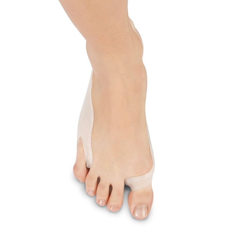 [Australia] - Soles Gel Bunion Pad and Toe Separator with Splint - Big Toe Straightener Helps Relieve Foot Pain - Hypoallergenic Silicone - One Size Fits All, White 