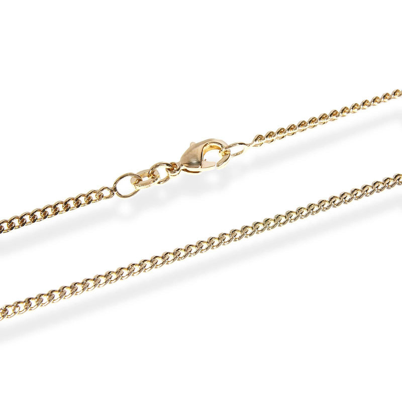 [Australia] - NKlaus Curb Chain Byzantine Chain 2.00 mm Gold-Plated with 18 Carat 750 Yellow Gold 40.0 Centimetres 