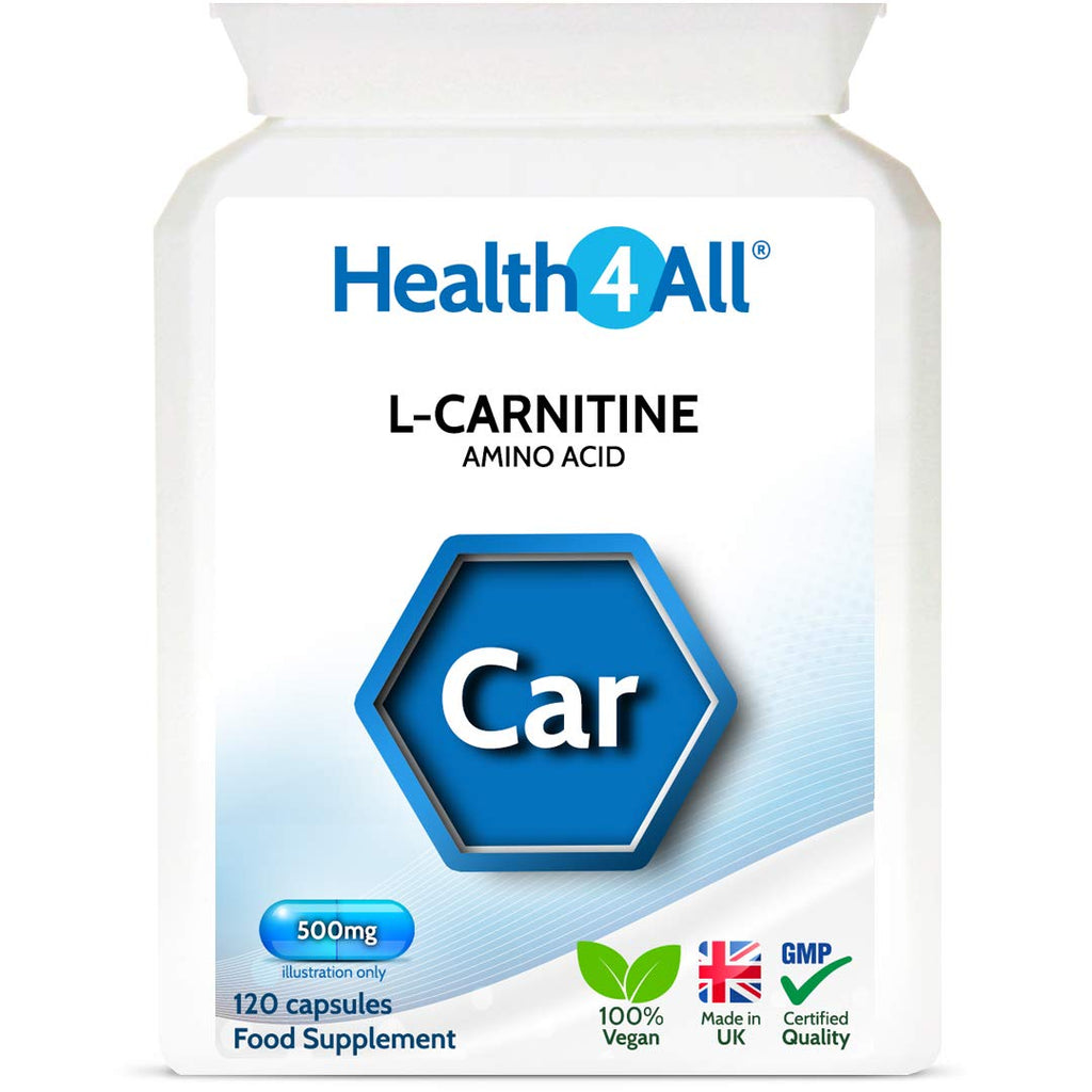 [Australia] - L-Carnitine 500mg 120 Capsules (V) (not Tablets) Free Form Amino Acid Fat Burner. Vegan. Made in The UK by Health4All 120 Count (Pack of 1) 