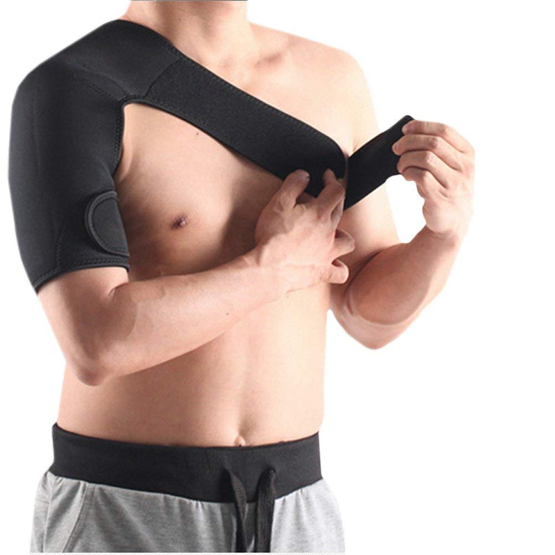 [Australia] - King of Flash Adjustable Neoprene Right Shoulder Support Strap Arthritis, Gym, Sports, Brace, Pain Relief, Injury Prevention [One Size] 