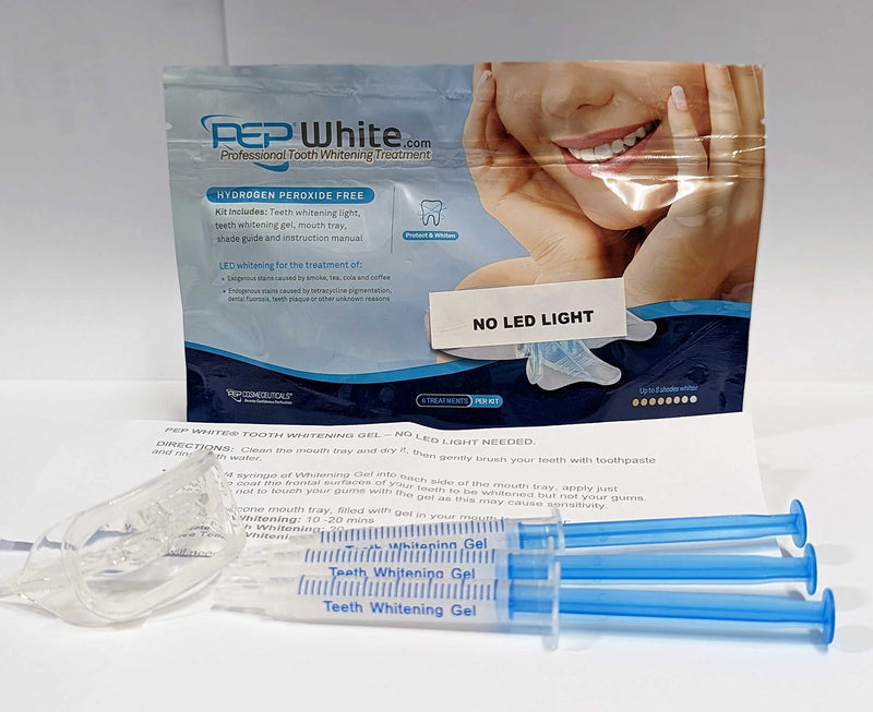 [Australia] - PEP-WHITE - ZERO PEROXIDE Teeth Whitening Advanced Gel - The Worlds Most Effective Peroxide Free Exclusive Formula Pro Home Teeth Whiten Tooth Whitening Dental Care (TEETH WHITENING) 3x GEL Bleaching Kit Advanced Light Whitener & Special Delivery bette... 