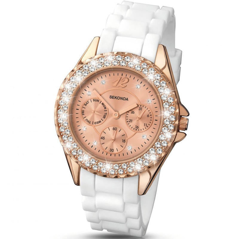 [Australia] - SEKONDA Womens Analogue Classic Quartz Watch with Silicone Strap 4663 