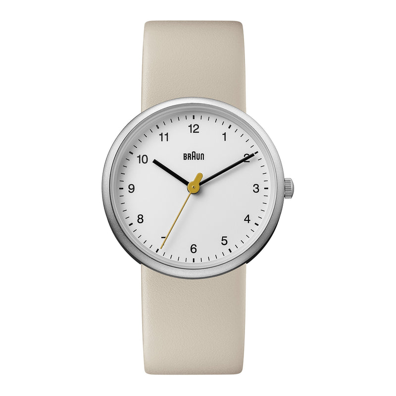 [Australia] - Braun Women's Quartz Watch with White Dial Analogue Display and Beige Leather Strap BN0231WHTNLAL 