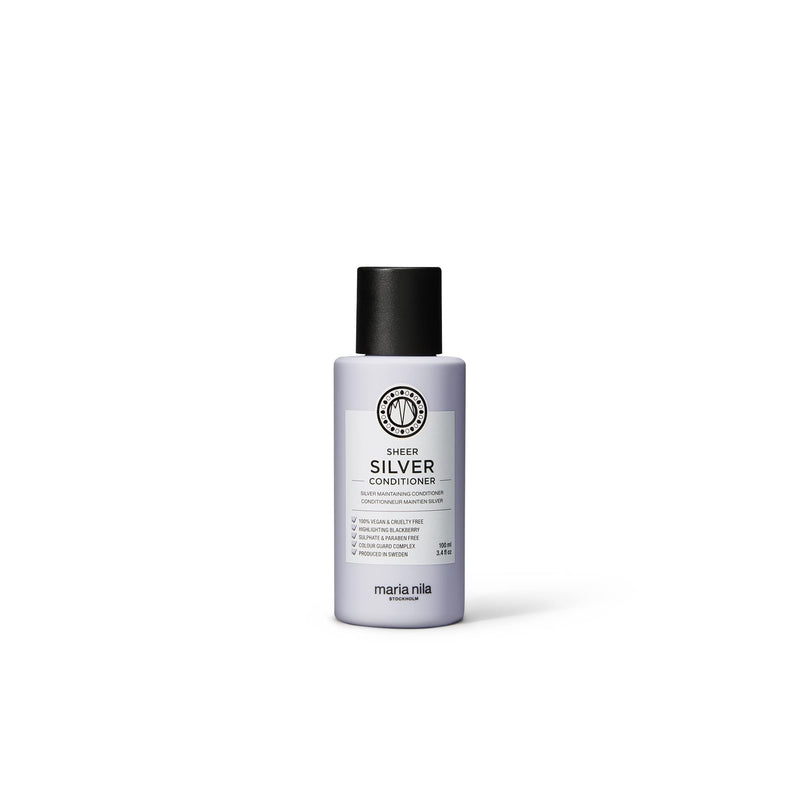 [Australia] - Maria Nila Sheer Silver, Neutralizes Golden Shades, Violet Pigments Gives Cool Tone, 100% Vegan & Sulfate/Paraben free Silver Conditioner 100 ml 