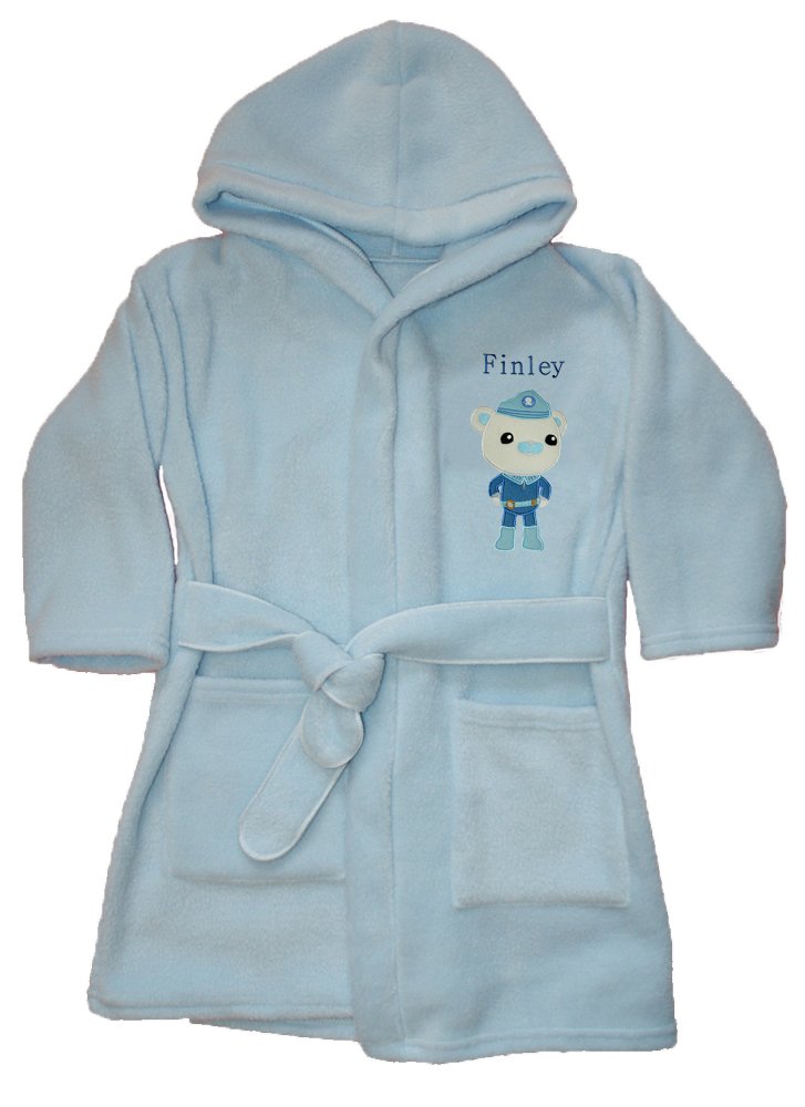 [Australia] - Boys Captain Barnacle Personalised Super Soft Fleece Dressing Gown 1-2 Years. Blue 