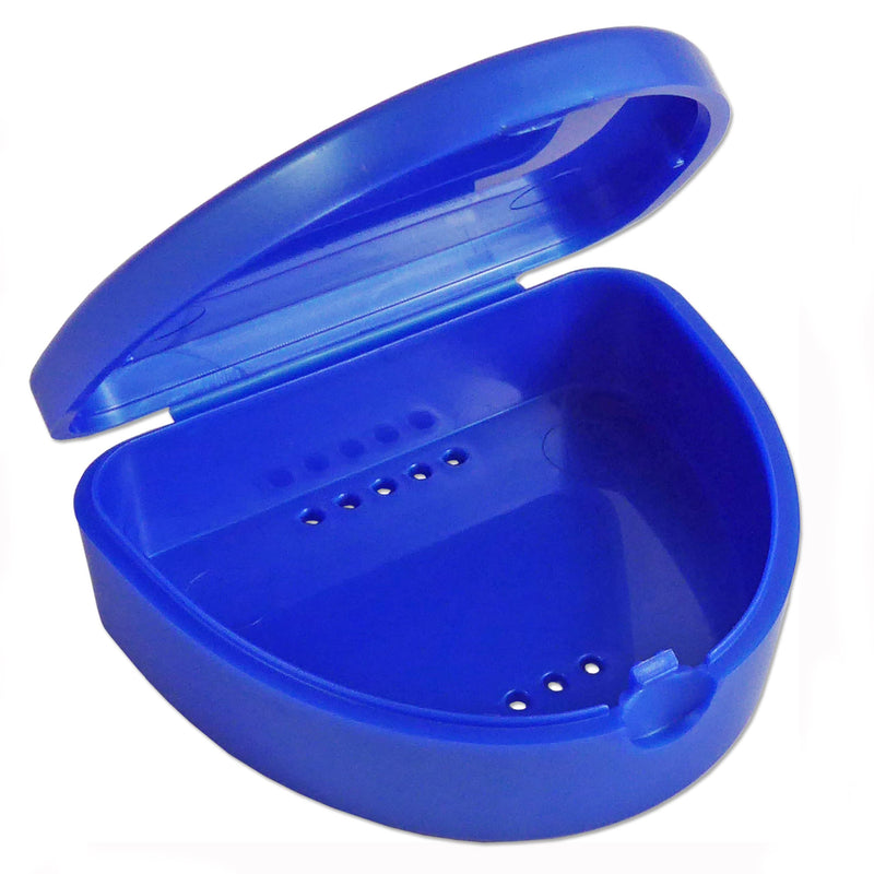 [Australia] - Slim Orthodontic Dental Case - Colour & Glitter Choices for Retainers, Bleaching Trays, Dentures & More (Blue) Blue 