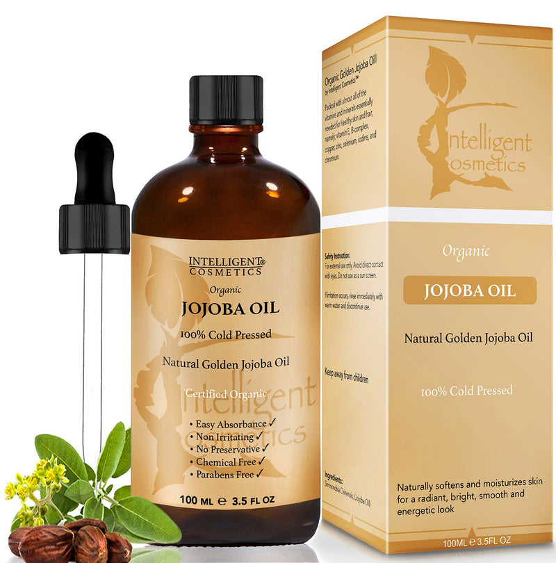 [Australia] - Jojoba Oil Certified Organic - 100% Cold Pressed - Vegan, Extra Virgin, Pure, Unrefined - for Face Skin Body Hair, Known Oil for Sensitive & Acne Prone Skin - Glass Bottle with Pipette 