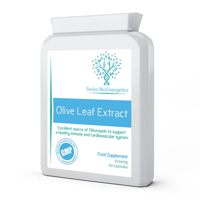 [Australia] - Olive Leaf Extract 6750mg Whole Leaf Equivalent - 60 Capsules - Containing 20% Active Oleuropein - Non GMO - Made in The UK 