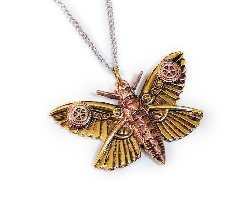 [Australia] - Anne Stokes Magradore's Moth Steampunk Pendant Necklace 