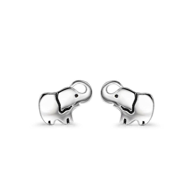 [Australia] - 925 Sterling Silver Elephant, Penguin, Butterfly Stud Earrings, Elephant Necklace for Women Elephant stud earrings A 