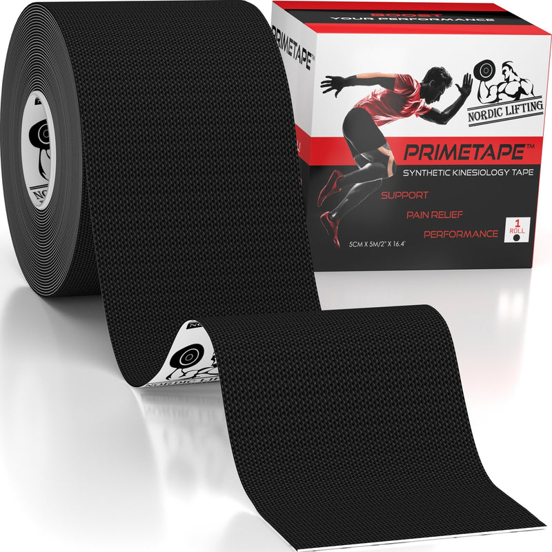 [Australia] - Kinesiology Tape - Pro Sports & Athletic Taping for Knee, Shin Splints, Shoulder and Muscle - 2" X 16.4' Uncut Roll (Black) Black 