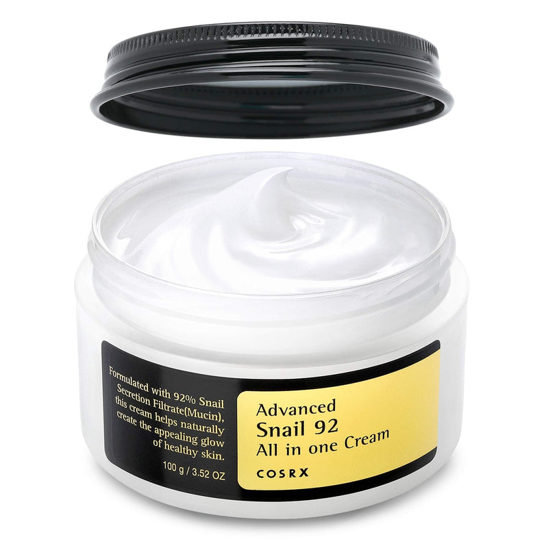 [Australia] - COSRX Advanced Snail 92 All in one Cream, 3.53 oz / 100g | Snail Secretion Filtrate 92% for Moisturizing | Korean Skin Care 