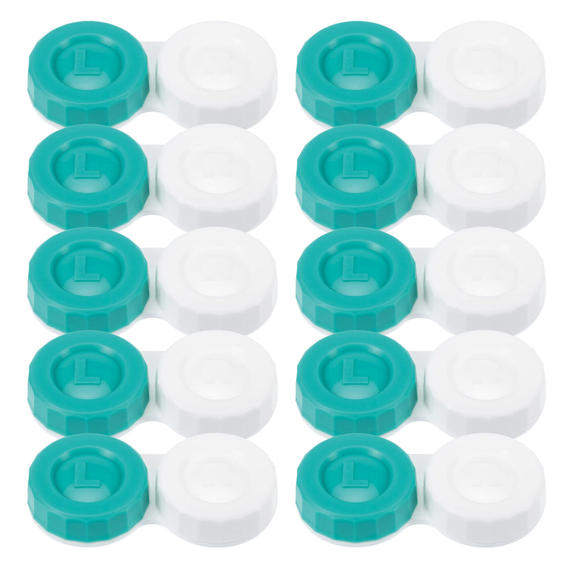 [Australia] - SPORTS WORLD VISION Contact Lens Cases 10pcs | Flat Screw Top Design | Storage Travel Cases | Lenses Holder Box | Left and Right Marked Made in UK | Bulk Buy 
