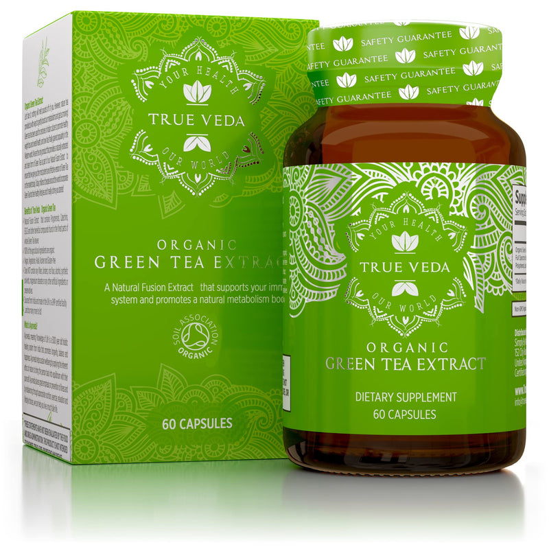 [Australia] - Organic Green Tea Extract Capsules - Certified Organic by Soil Association | 100% Natural Supplement | Natural Low Caffeine Source | Vegan | Ayurveda | 60 Easy Swallow Green Tea Tablets | Made in UK 60 Count (Pack of 1) 