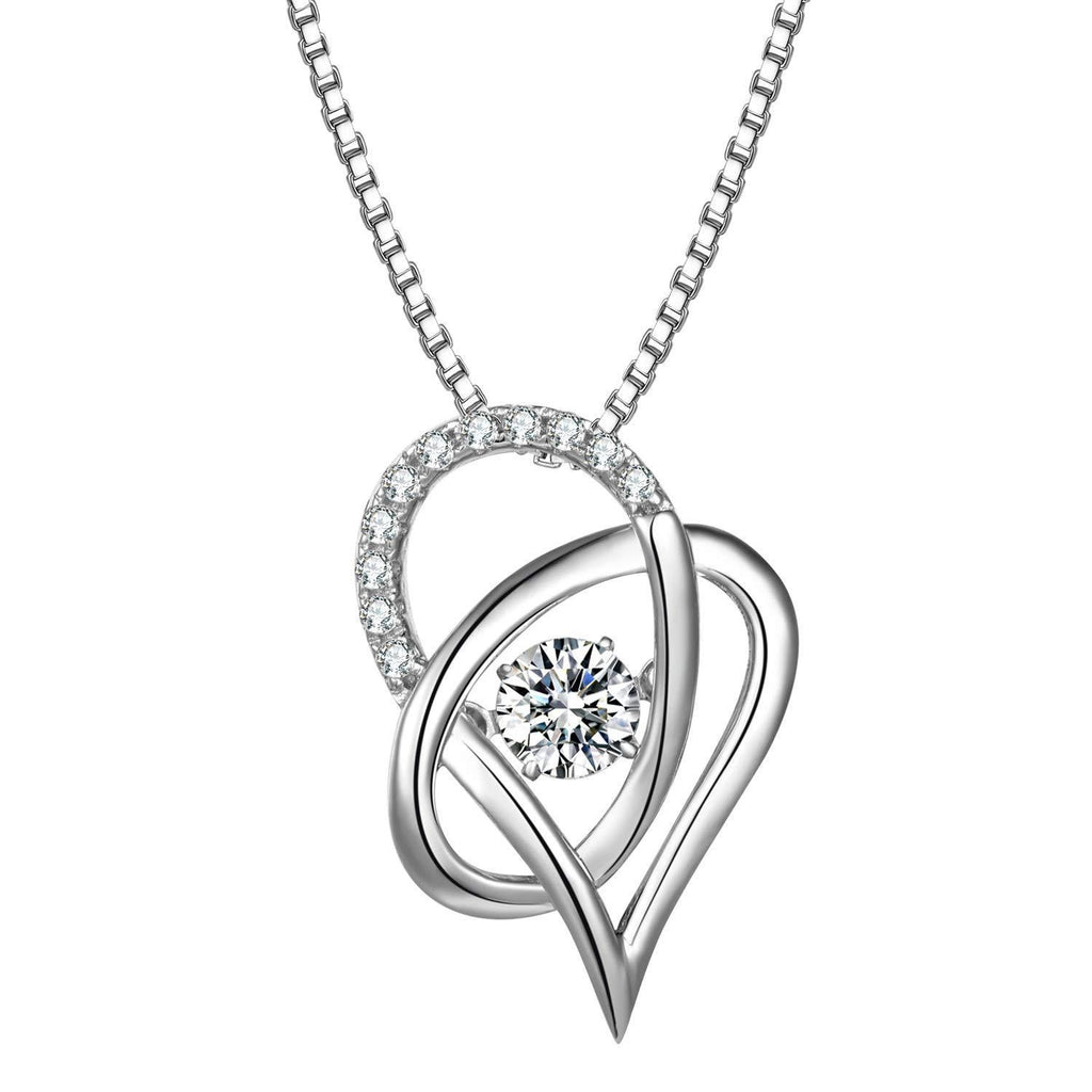 [Australia] - T400 for Mum I Love You 925 Sterling Silver with Diamond Pendant Love Heart Necklace for Women Girlfriend Daughter 