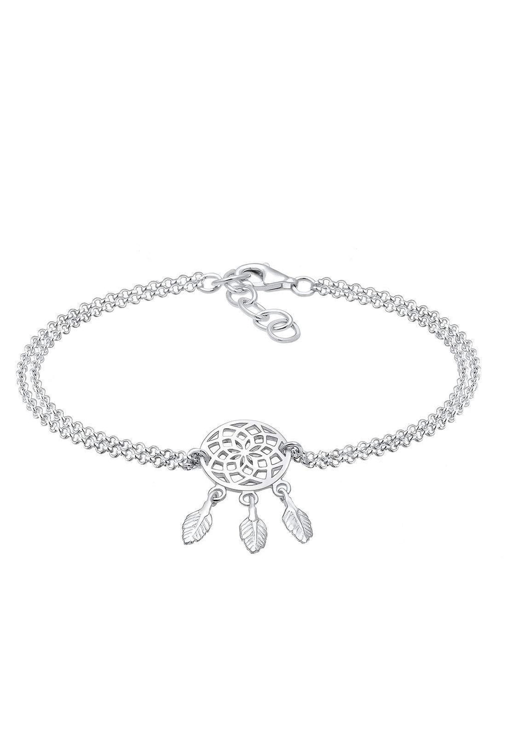 [Australia] - Elli Women's 925 Sterling Silver Boho Dream Catcher Feather Gypsy Hippie Festival Bracelet 