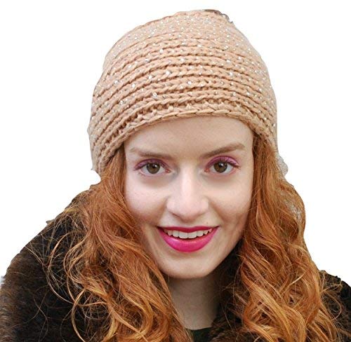 [Australia] - Women’s Diamante Winter Headband Head Wrap Ear Warmer Sparkling Ski Hair Band by QueenMee Gold 