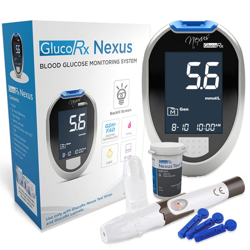 [Australia] - GlucoRx Nexus Blood Glucose Monitoring System Kit (Eligible for VAT relief in the UK) Single 