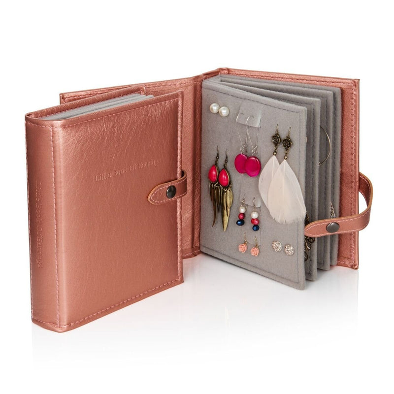 [Australia] - Little Book of Earrings - Metallic Rose Gold - Earring Storage Solution 