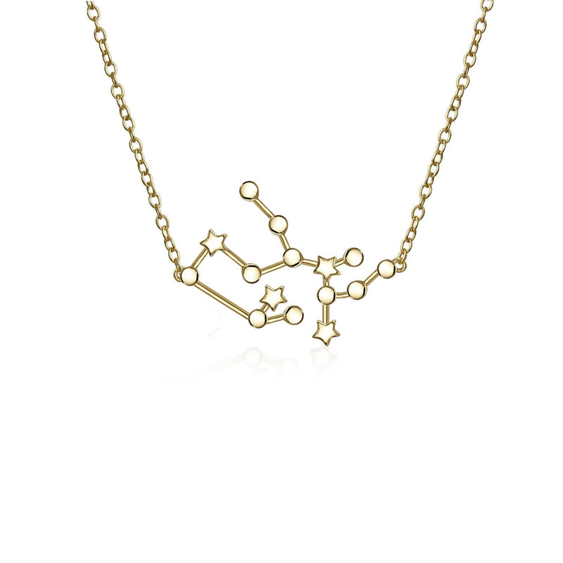 [Australia] - Delicate Celestial Horoscope Astrology Zodiac Constellation Stars Necklace For Women Teen 14K Gold Plated 925 Sterling Silver SAGITTARIUS 