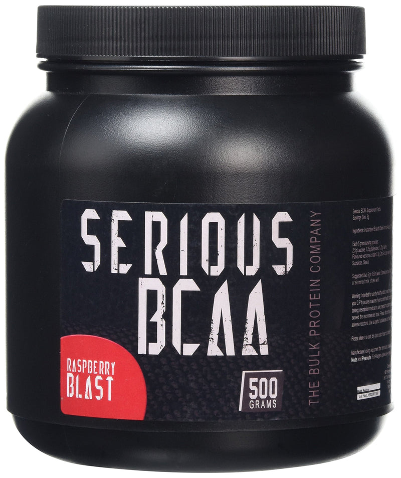[Australia] - The Bulk Protein Company Serious BCAA Powder 500g, 100 Servings Pre Workout - Helps Build Muscle - Raspberry Blast 