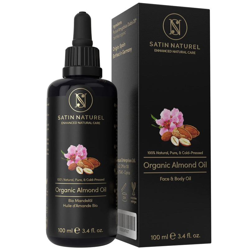 [Australia] - ORGANIC Almond Oil Vegan + Cold-Pressed – Rated “Very Good” * - 100ml Violet Glass Bottle - Skin Care Rich in Vitamins for Soft Skin, Hair Care & Healthy Nails - 100% Pure Natural Cosmetics 100 ml (Pack of 1) 