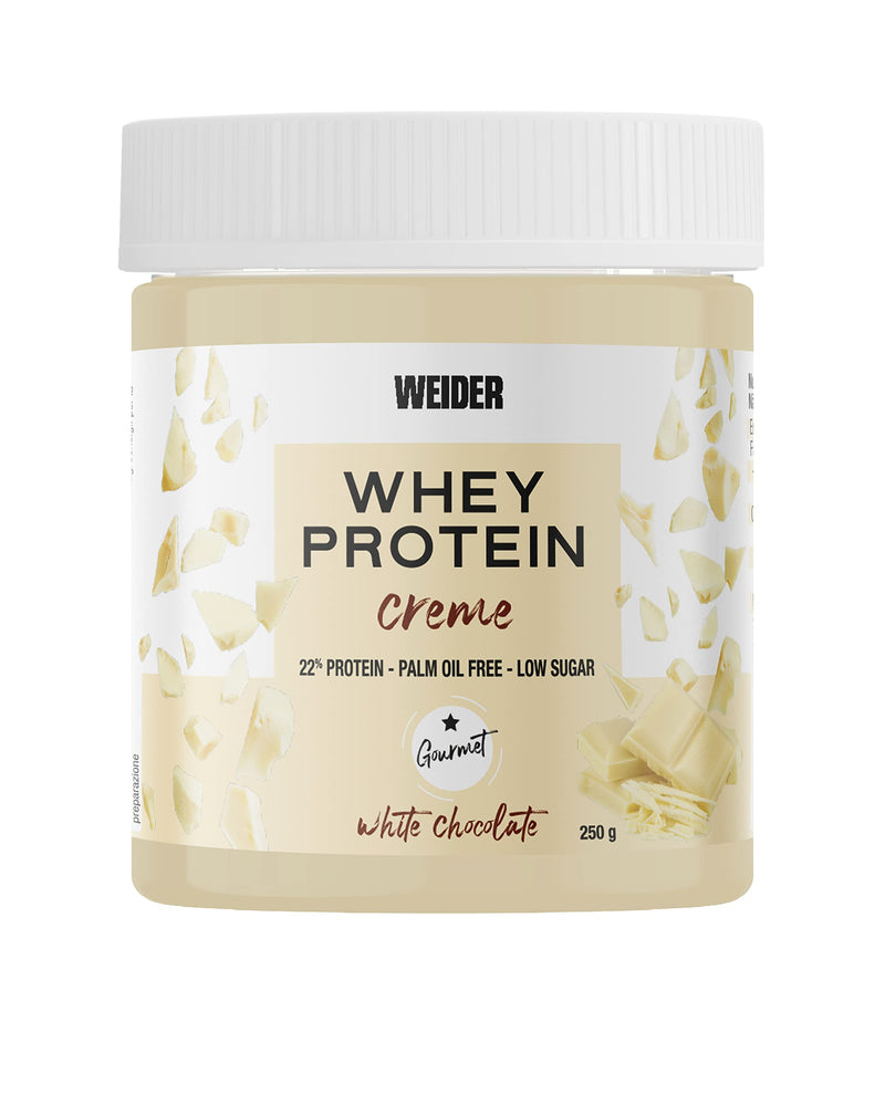 [Australia] - Weider Whey Protein White Spread 250 g. White Chocolate Cream with 22% Protein Low sugars No Palm Oil and Gluten Free. 