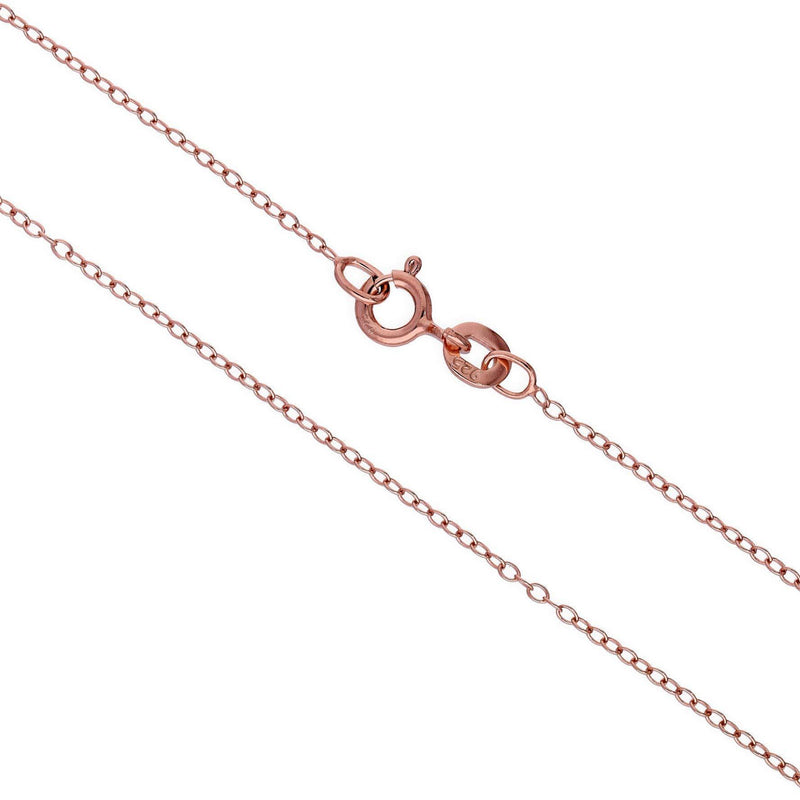 [Australia] - Rose Gold Dipped Sterling Silver Trace Chain 14 16 18 20 22 Inches 18 Inches 