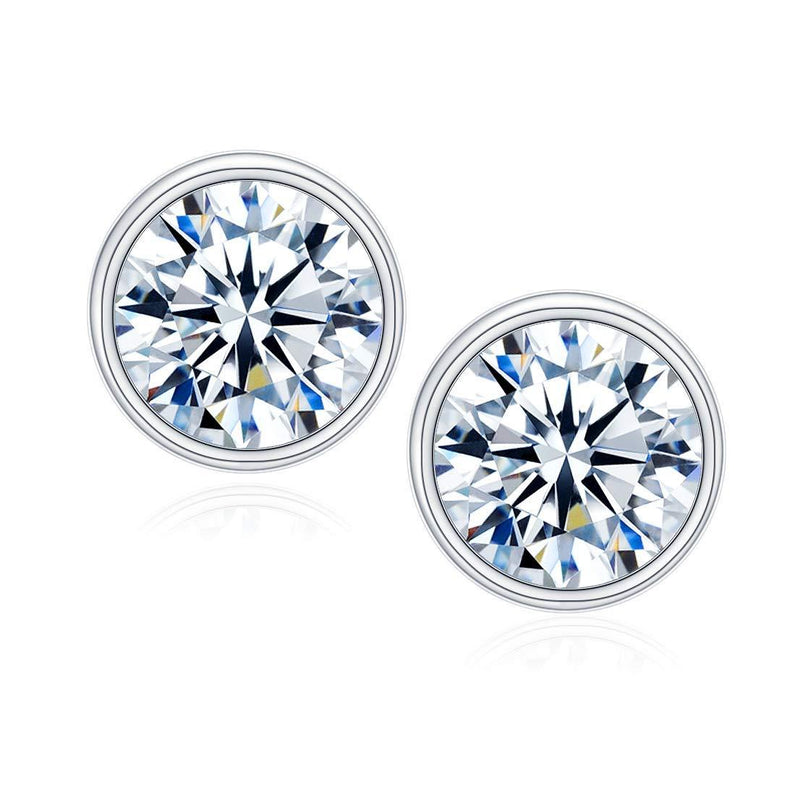 [Australia] - Earrings End of Line Sparkling White Crystal Studs in Sterling Silver Style 3 