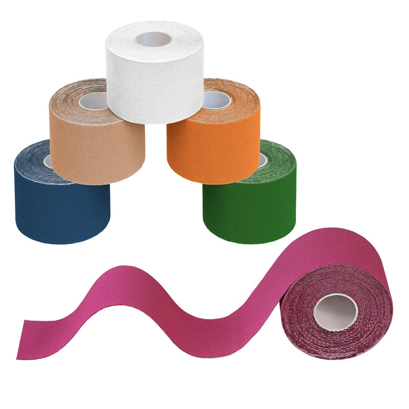 [Australia] - BB Sport 6 Rolls Kinesiology Tape Muscle Support Tape 5 m x 5 cm E-Book Application Examples Muscle Support Elastic Strapping Tape, Colour:Multicoloured Multicoloured 
